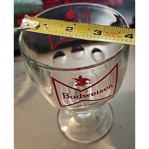 Vintage Budweiser Beer Goblet – Bowtie Logo Chalice Glass Barware - Picture 8 of 8